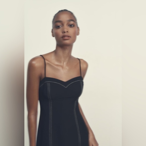 ZARA TOPSTITCHING DRESS - Picture 4 of 16